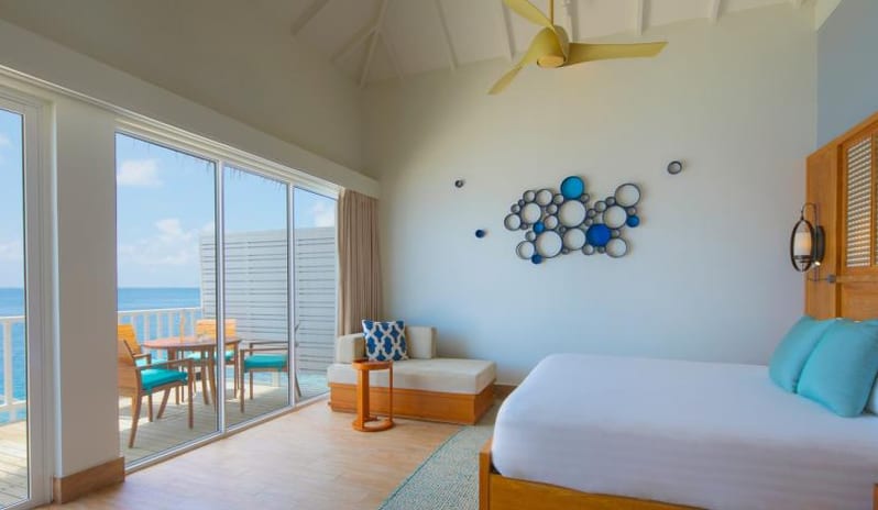 Centara Grand Island Maldives - Family Overwater Villa with Kids Bedroom -  View from the Bedroom